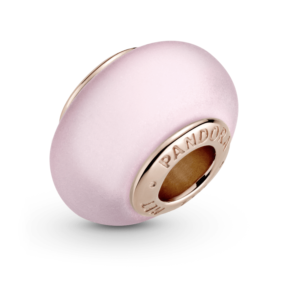 Charm de Cristal Murano Recubrimiento en Oro Rosa Mate